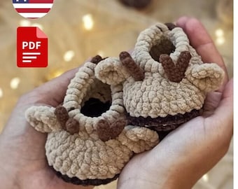 BABY BOOTIES PDF Pattern. Easy crochet pattern baby shoes. Newborn Gift Booties. Baby socks crochet pattern