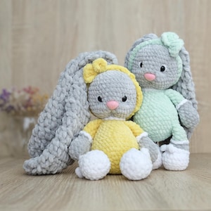 Crochet Bunny in Pajamas Pattern