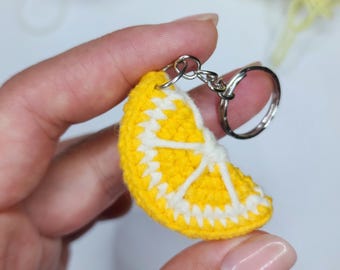 Crochet Lemon Keychain Pattern | Amigurumi Fruit Tutorial (PDF)