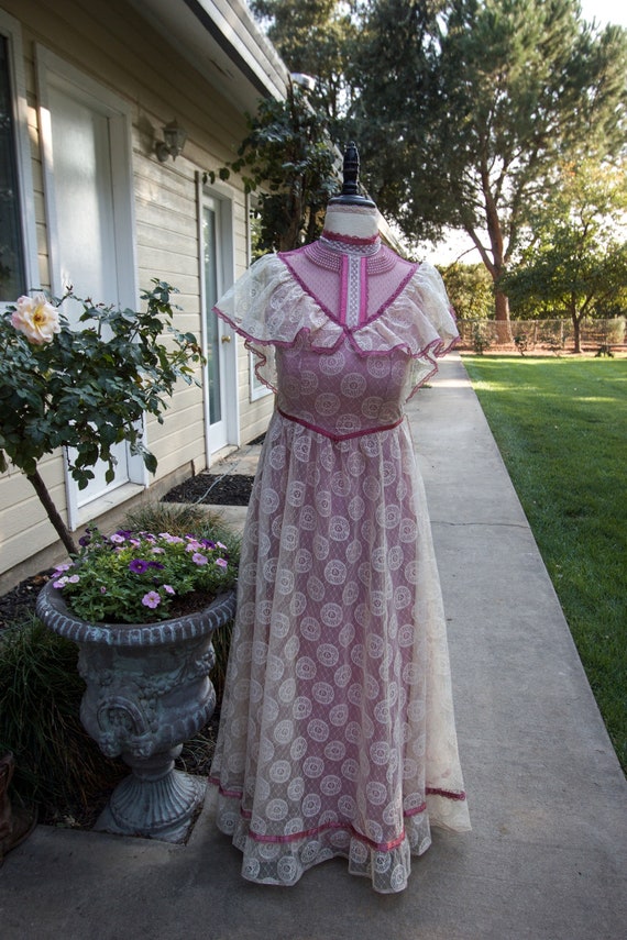 Vintage 1970's Edwardian/ Gunne Sax Style Dress