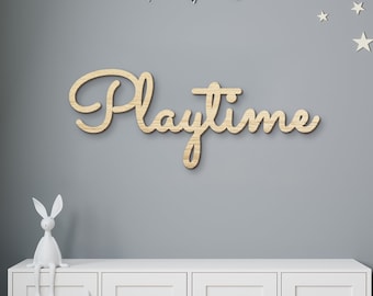 Playtime Playroom wall sign Playroom decor Personalized sign Nursery wall decor Kids room decor Cute room decor Personalized playroom sign