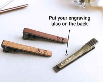 Tie clip personalize Custom Engraved Personalized Tie Clip Gifts for Him Custom Tie Clip personalized tie bar Custom Tie Bar wood tie clip