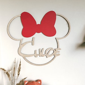 Mouse Ears Wall Decor Disney world Personalized Cinderella castle Custom name sign Kids room decor Minnie or Mickey Mouse Inspired