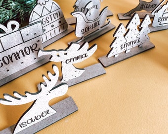 Christmas reindeer place names Stag Place Names table place names Table decor Christmas decoration Christmas sign personalized ornament 2021