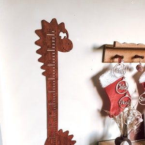 Wood Dino Growth Chart Dinosaur growth chart personalized Dinosaur baby shower decor Dinosaur birthday decor Baby shower gift for kids