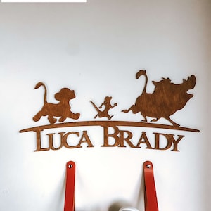 Decoración de cumpleaños para bebés de Disney con el nombre del rey león, letras para guardería del rey león, tema del rey león, nombre para baby shower