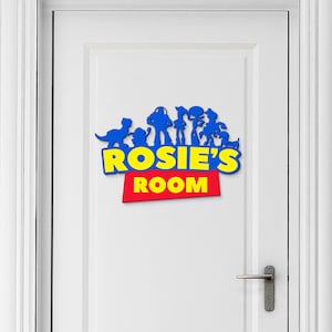Toy story birthday decoration Custom sign toy story Inspired Woody Buzz Jesse bedroom Kids door decor Nursery sign Personalized toy story