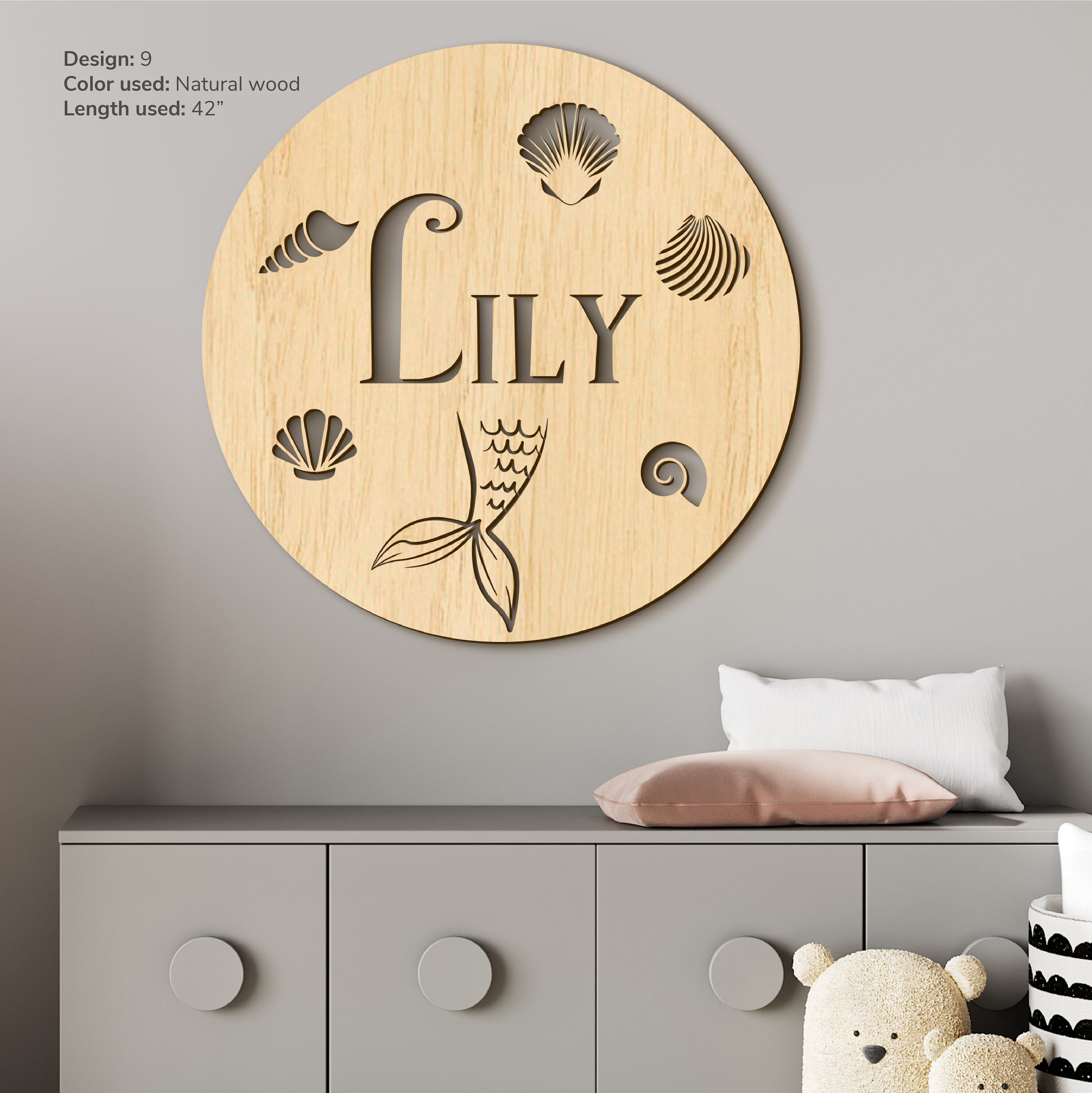 Personalized Name Sign Mermaid Theme Nursery Baby Mermaid Princess ...