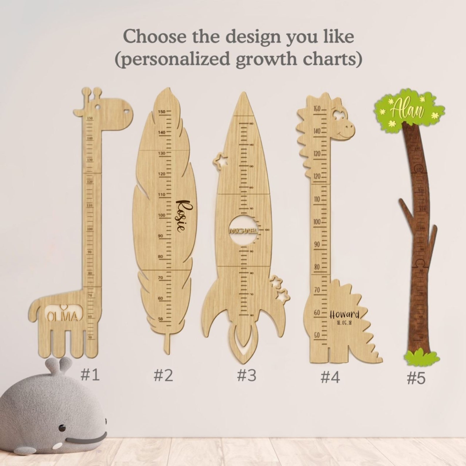 Growth Chart Personalized Growth Chart Ruler Baby Gift Wood Etsy