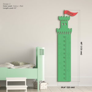 Castle Growth Chart Personalized Kids Height Ruler Wooden Wall Growth ...