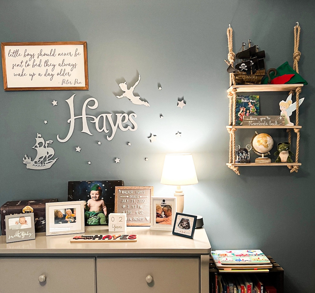 Personalized Peter Pan Nursery Sign • Custom Fairy Wall Decor for