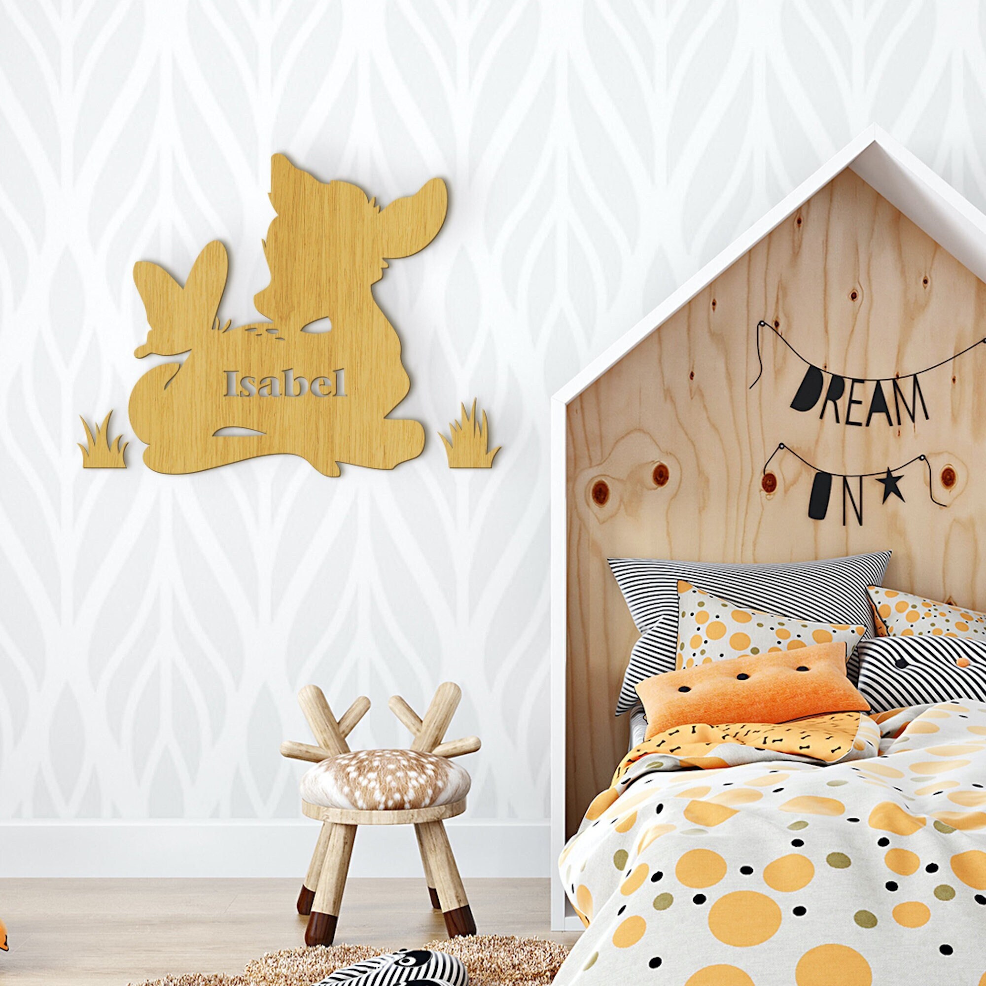 Bambi Custom Name Sign Baby Room Disney Decor Animals Kids Nursery ...