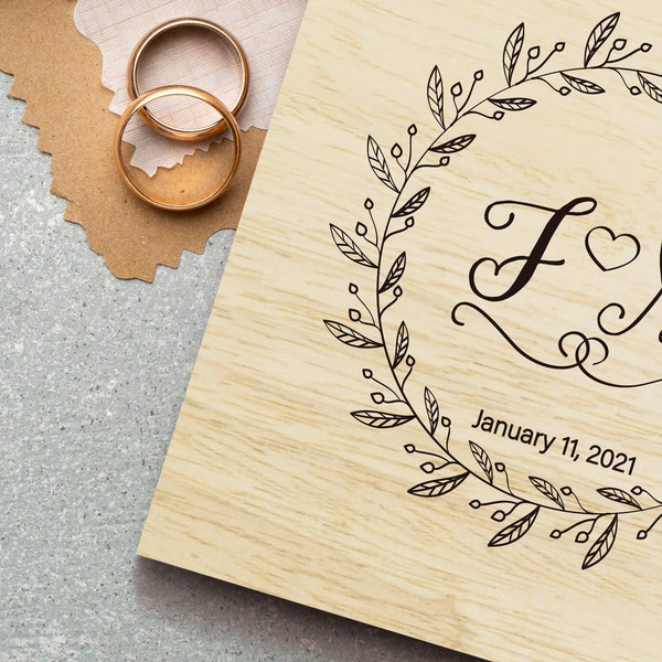 Custom engraved wood storage box for photos cards keepsakes Wedding shower gift Anniversary birthday wedding gift for couples Memory box