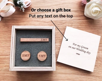 Tie Clip and Cuff Links, Cufflinks for Groom Personalized gift set Tie Clip and Cufflinks Set Personalized groom gift Wedding gift set