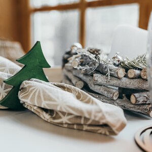 Portatovaglioli natalizi in legno, segnaposto in legno per cena, set di portatovaglioli, segnaposto per le feste, Babbo Natale segreto, regalo di Natale, decorazioni per eventi