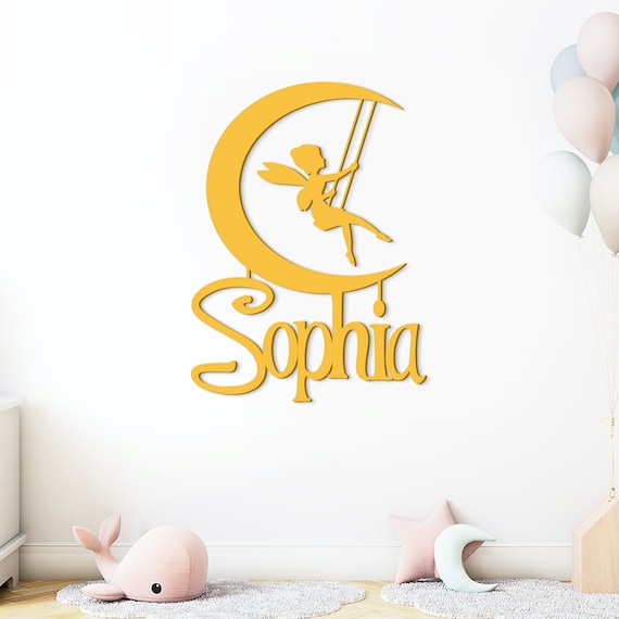 Peter Flanary ピーター・フラナリー木製小物入れ 刻印入 Personalized Peter Pan Nursery Sign • Custom Fairy Wall Decor for
