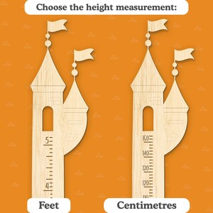 Castle Growth Chart Personalized Kids Height Ruler Wooden Wall Growth ...