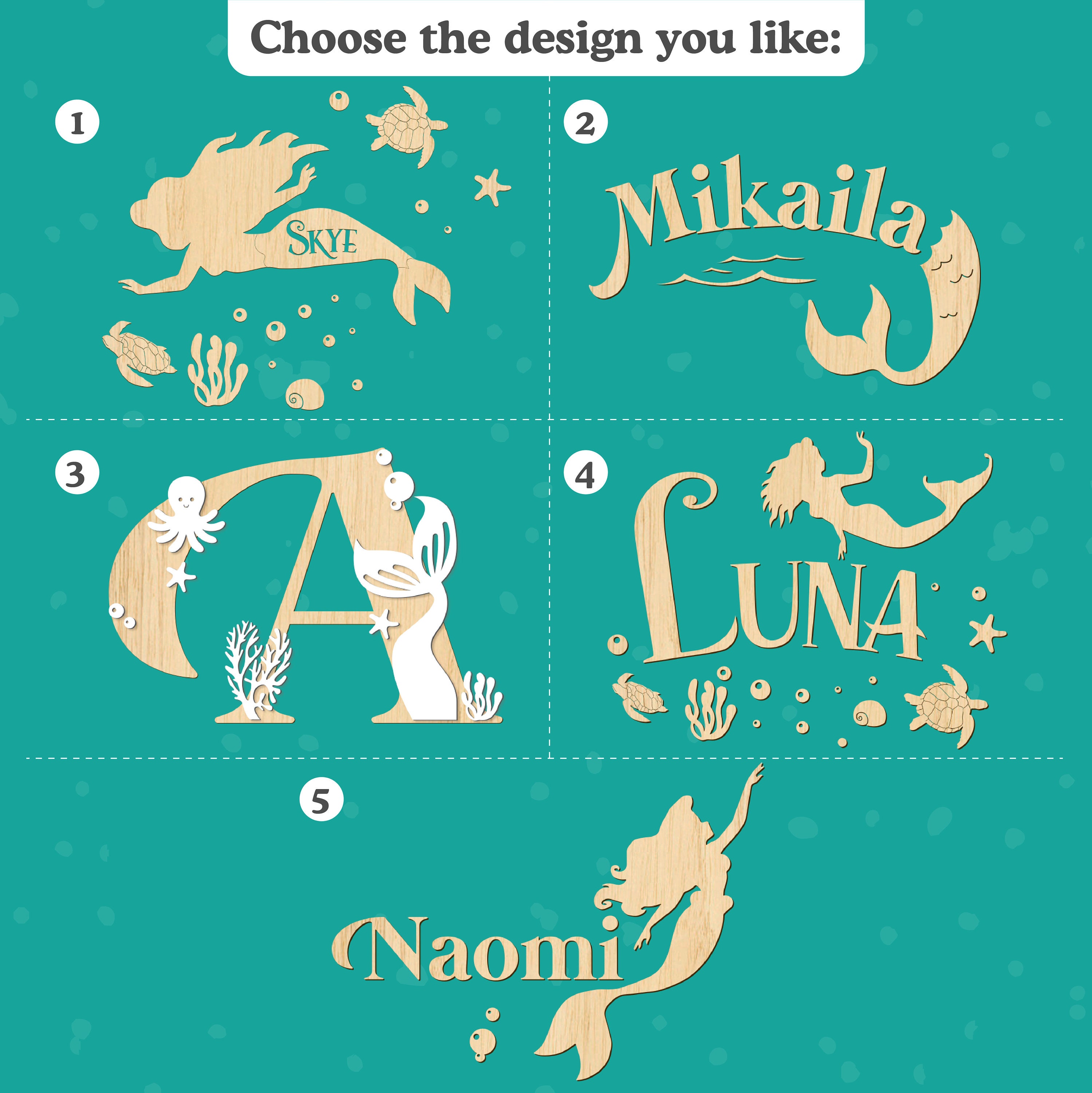 Personalized Name Sign Mermaid Theme Nursery Baby Mermaid Princess ...