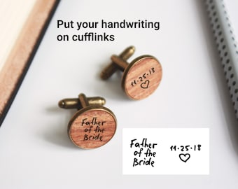 Personalized Wood Cufflinks – Custom Engraved Wedding, Groomsmen or Anniversary Gift | Custom Cuff Links with Box