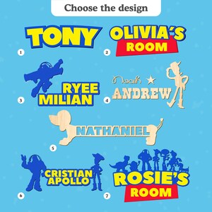 Toy Story Name Sign Personalized Kids Room Decor Custom Baby Name Wood ...