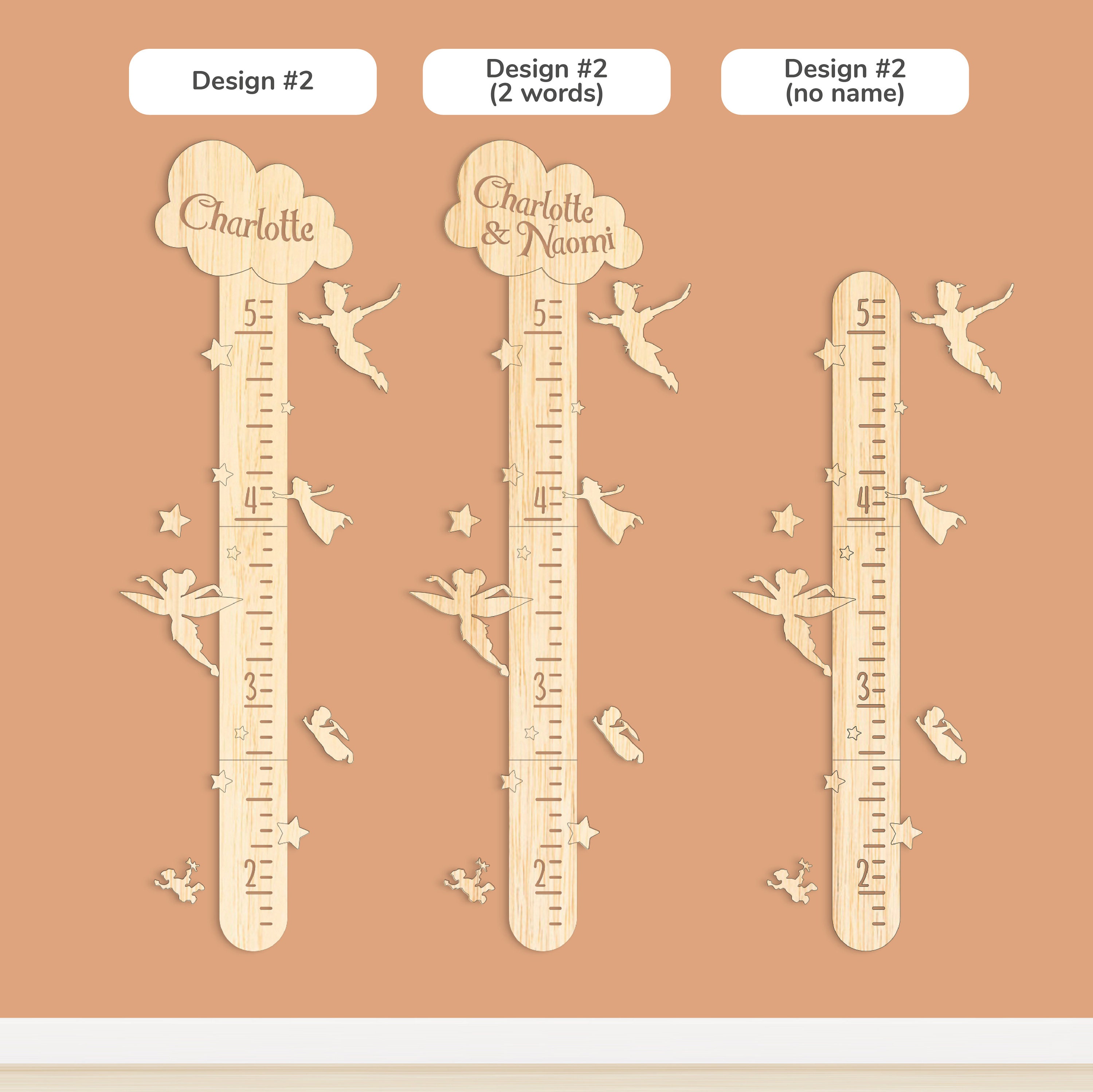 Peter Pan Nursery Theme Height Growth Chart Personalized Ruler for Kids ...