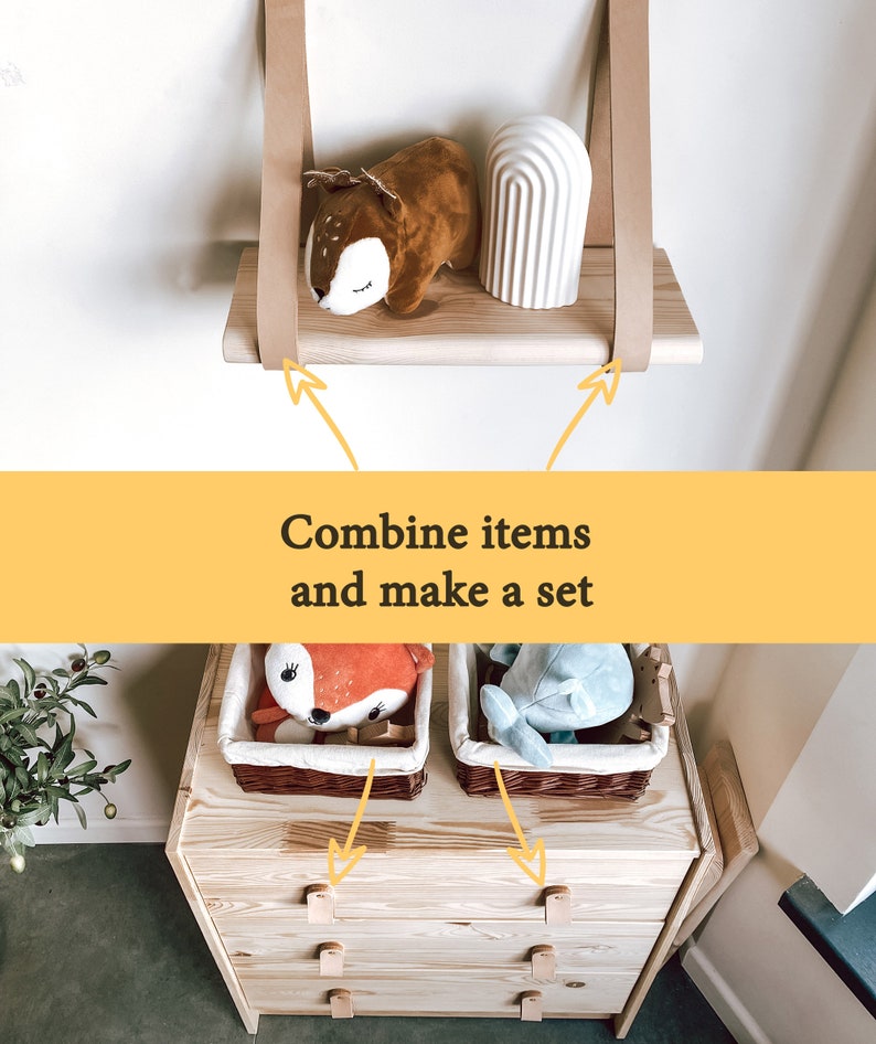 Leather Strap Shelf Floating Shelf With Leather Straps Nursery Etsy