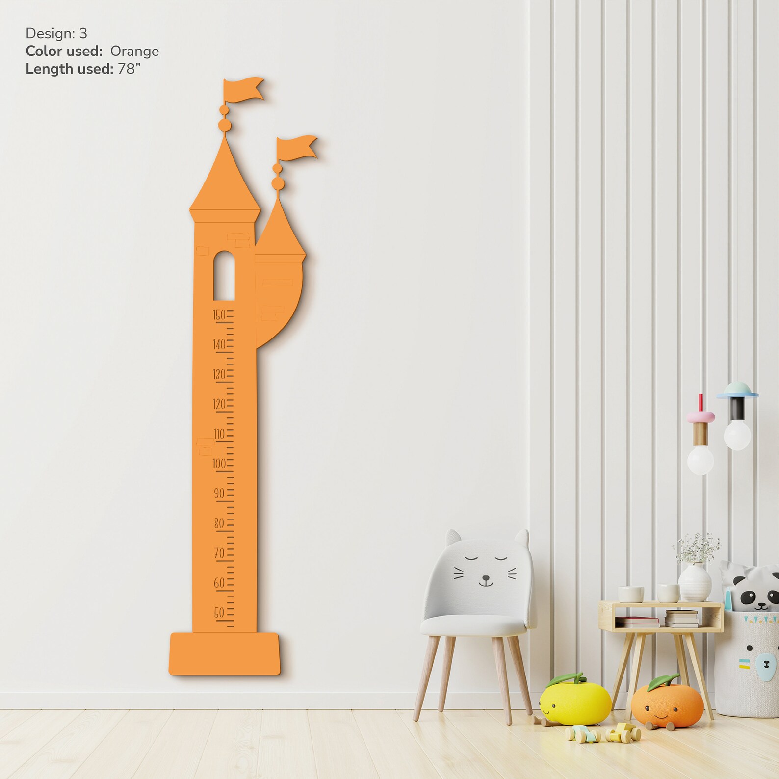 Castle Growth Chart Personalized Kids Height Ruler Wooden Wall Growth ...