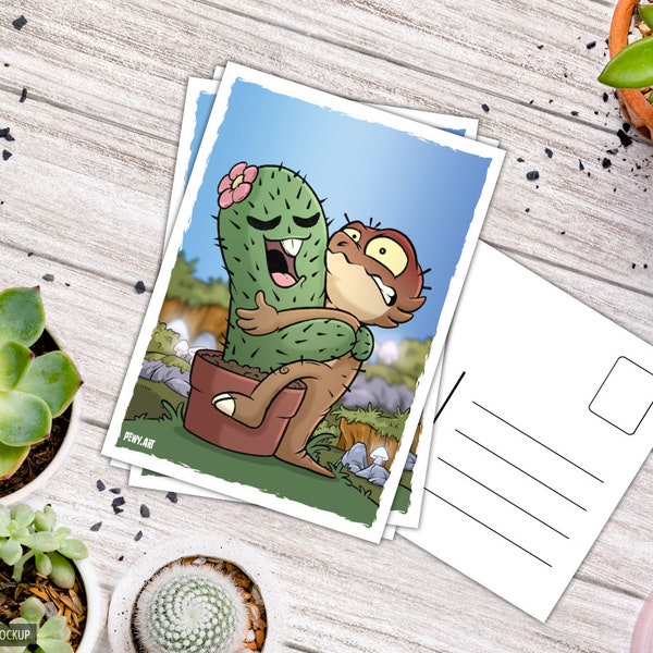 Kaktusliebe (A6 Postkarte)