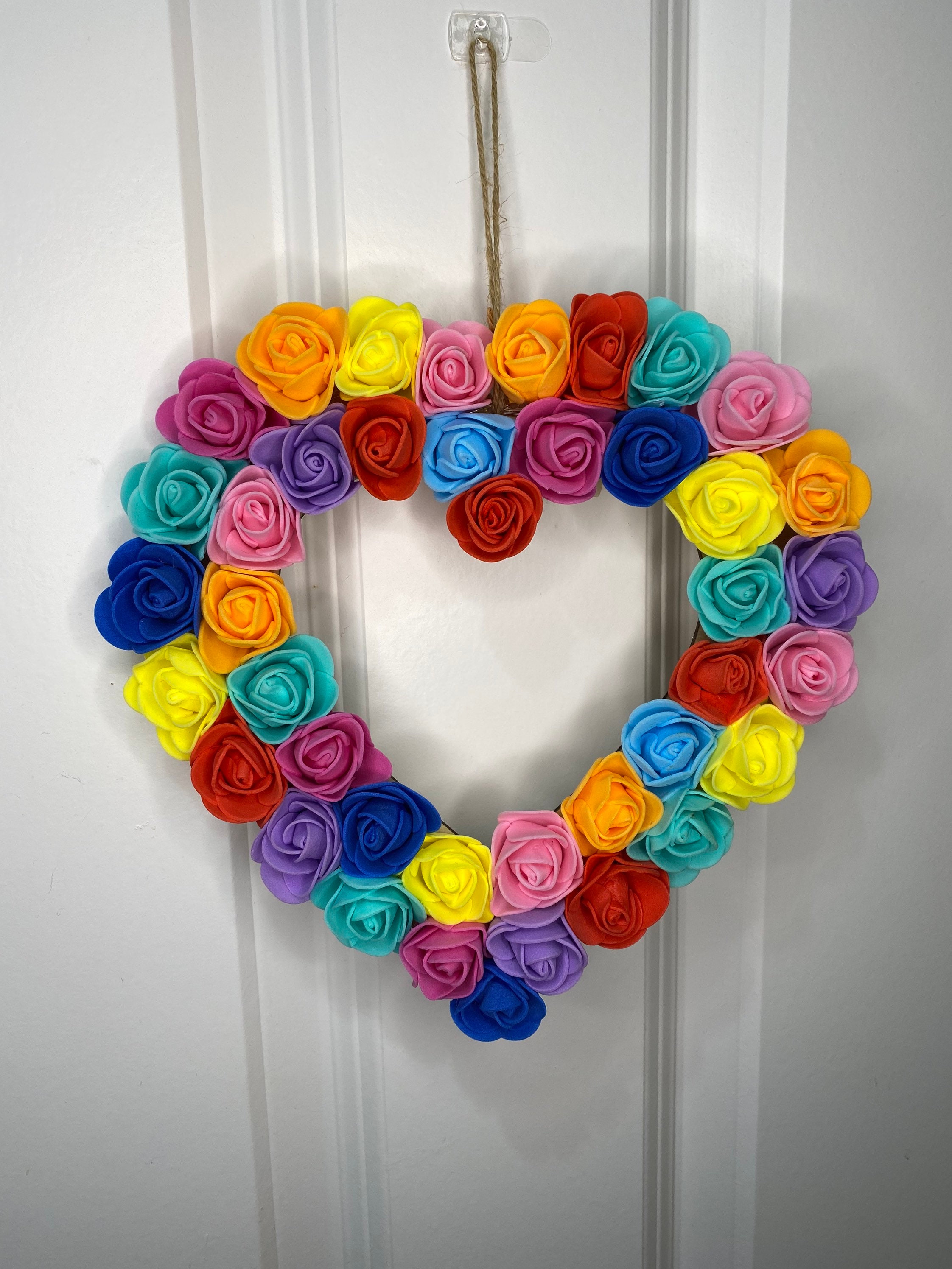Flower heart wreath Heart wall hanging Heart decor flower Etsy