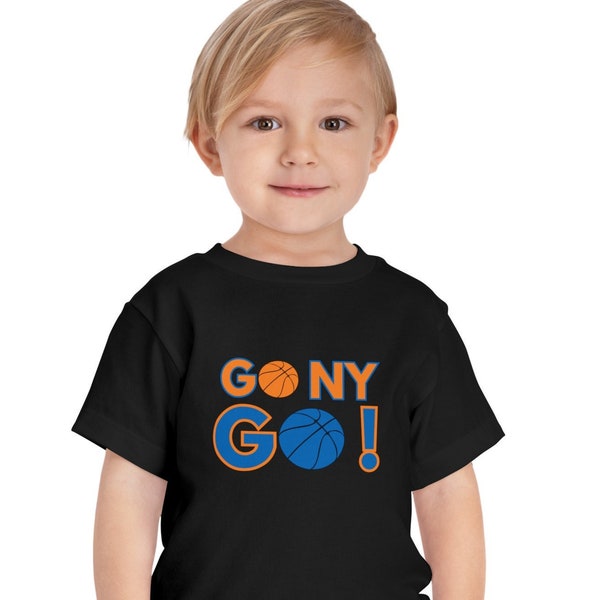 Toddler NY Knicks Short Sleeve Tee | Go NY Go! Knicks 2024 Playoff Shirt for Toddlers size 2t-5t New York Knicks Children Little Knick Fans
