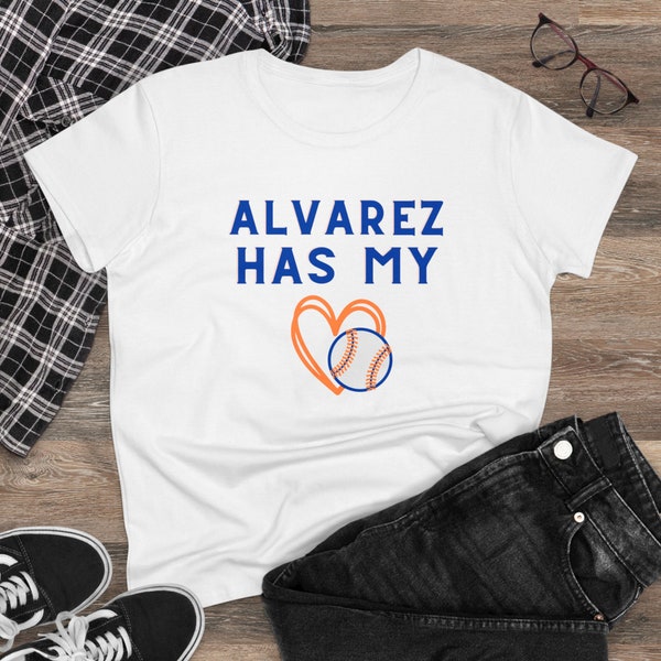 Alvarez Has My Heart Mets Fan Tee | Funny Mets T Shirt Gift for Mets Fan Mets T Shirt NY Mets Shirt Gift for Mom Fan Francisco Alvarez shirt