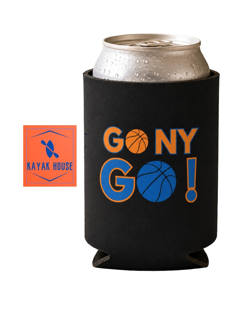 Ga naar New York! Blikjeskoeler | Basketbalfan drankje Cozie afbeelding 1