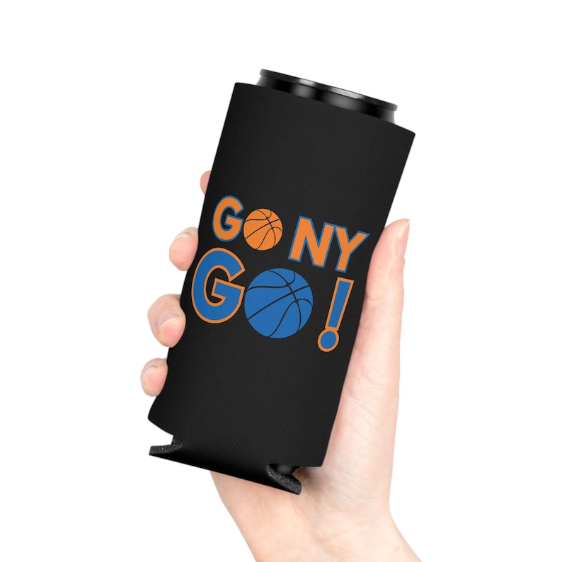Ga naar New York! Blikjeskoeler | Basketbalfan drankje Cozie afbeelding 12