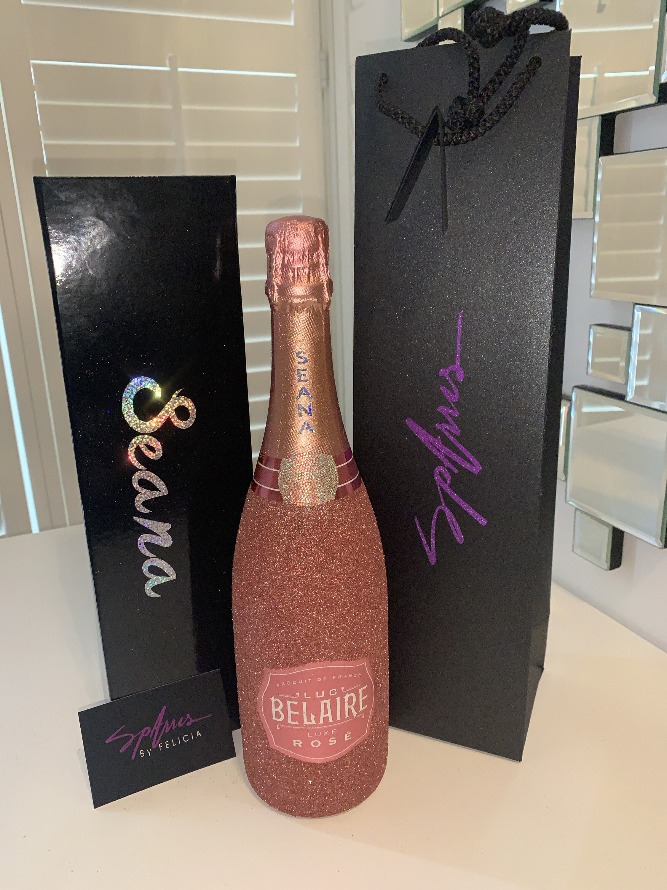 Rose Gold PINK Customised Belaire Bottle | Etsy