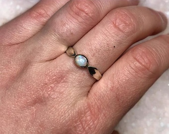 Two Tone Gold10k And silver Opal Ring