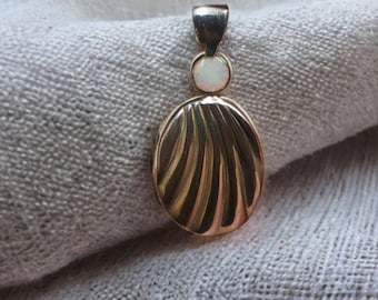 Silver Opal Shell locket Necklace