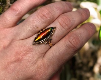 10k Gold Ammolite Ring