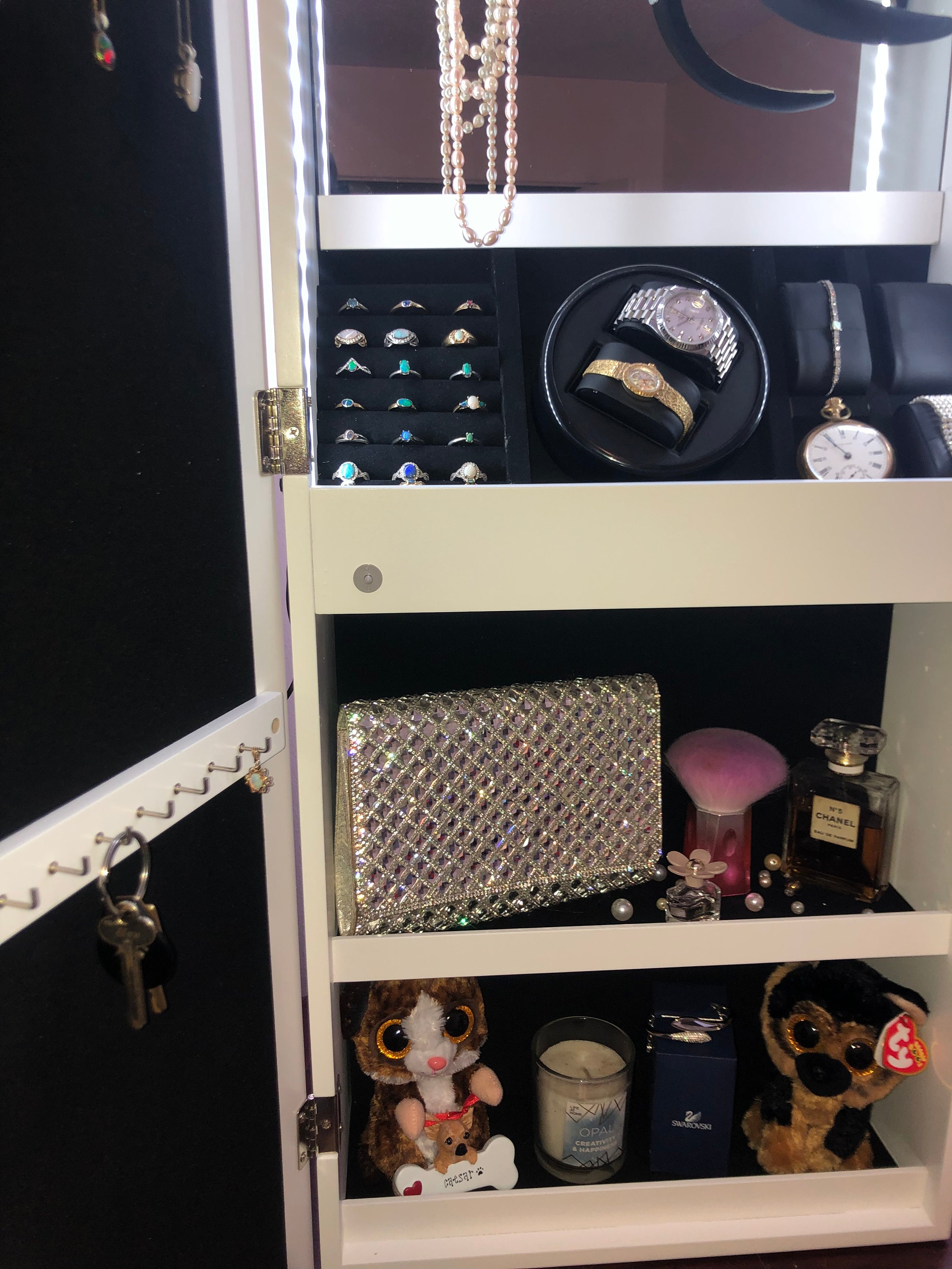 Mirrored Jewelry Cabinet - Etsy