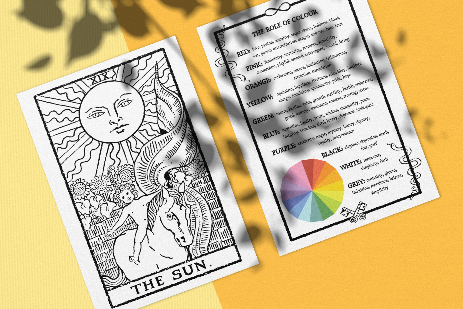 Tarot Card 19 The Sun Tarot Colouring Pack And Manifestation Etsy