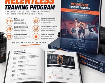 6-Day Training Split, 12-Week Muscle Building Workout Plan (E-Book)