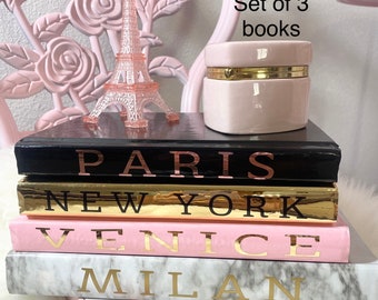  3 Decorative Books for Modern Home Decor - Faux Books for  Bookshelf/Mantle Decoration - Fake Designer Books for Coffee/Dining Table,  Shelf Decor - Paris/London/Milan : Home & Kitchen