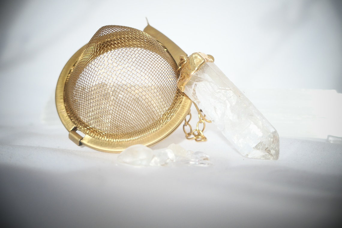 Handmade Raw Quartz Crystal Tea Infuser Etsy