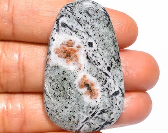 Fabulous Top Grade Quality 100% Natural Hornblende Egg Shape Cabochon Loose Gemstone For Making Jewelry 44.5 Ct. 42X25X5 mm HM-2417