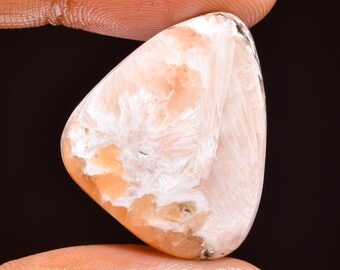 Incredible Top Grade Quality 100% Natural Pink Scolecite Fancy Shape Cabochon Loose Gemstone For Making Jewelry 16 Ct. 25X20X5 mm HA-1745