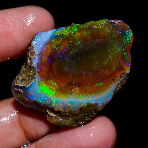 エチオピアウェロ産オパール 星空のような 鉱物標本 原石 エチオピア