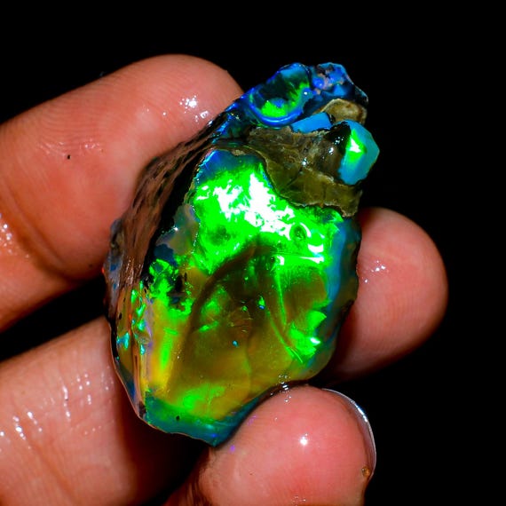 30ct エチオピア オパール 青 透明 ブルー 原石 鉱石 標本 エチオピア