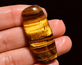 Exclusive Top Grade Quality 100% Natural Tiger Eye Radiant Shape Cabochon Loose Gemstone For Making Jewelry 59.7 Ct. 42X18X7 mm AA-7085