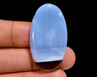 Splendid Top Grade Quality 100% Natural Owyhee Blue Opal Oval Shape Cabochon Loose Gemstone For Making Jewelry 36.5 Ct. 38X21X7 mm HM-12518