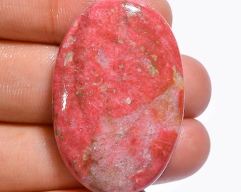 Supreme Top Grade Quality 100% Natural Pink Thulite Oval Shape Cabochon Loose Gemstone For Making Jewelry 56.5 Ct. 37X24X6 mm AA-7997