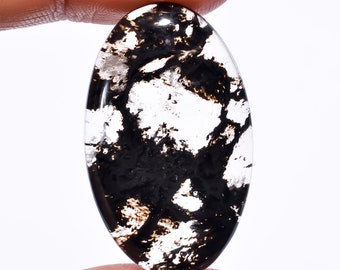 Amazing Top Grade Quality 100% Natural Black Zuby Quartz Oval Shape Cabochon Loose Gemstone For Making Jewelry 27 Ct. 35X22X5 mm AA-13567